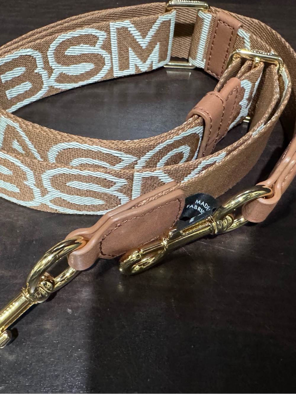 Marc Jacobs Brown Strap with White Logo Jacquard